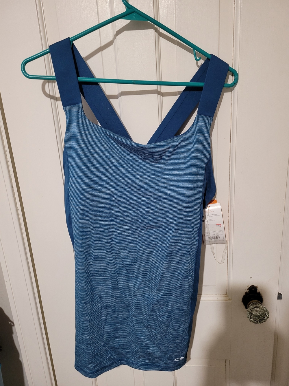 Champion Blue Heathered Duo Dry Performance Tank Top